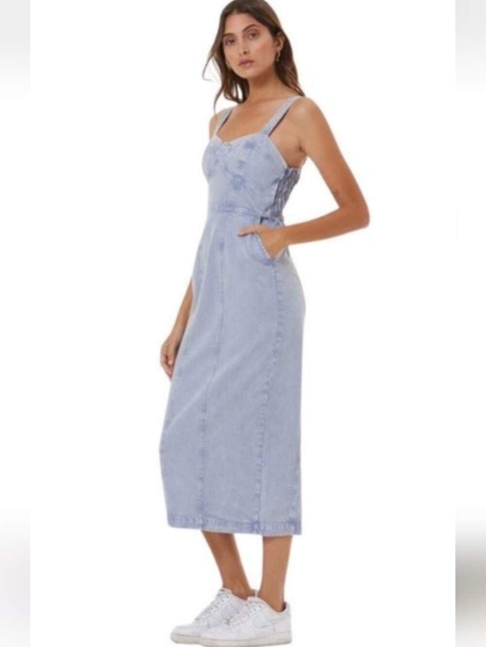 Nwot Young, Fabulous And Broke Denim Corset Dress Size Medium